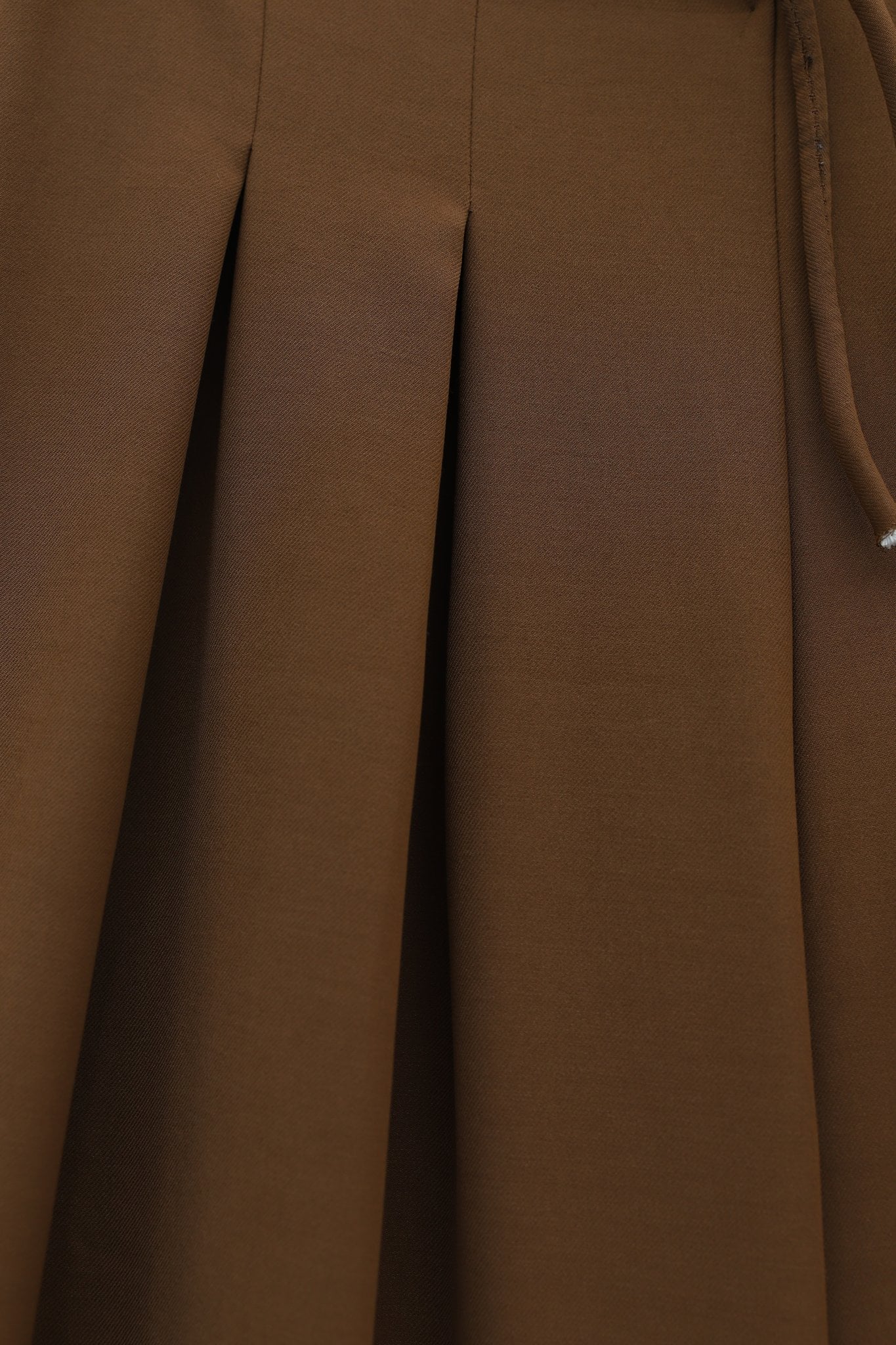 Brown Tie-Waist Pleated Wide-Leg Crepe Trousers - Podyumplus - by Peralane - photo 4