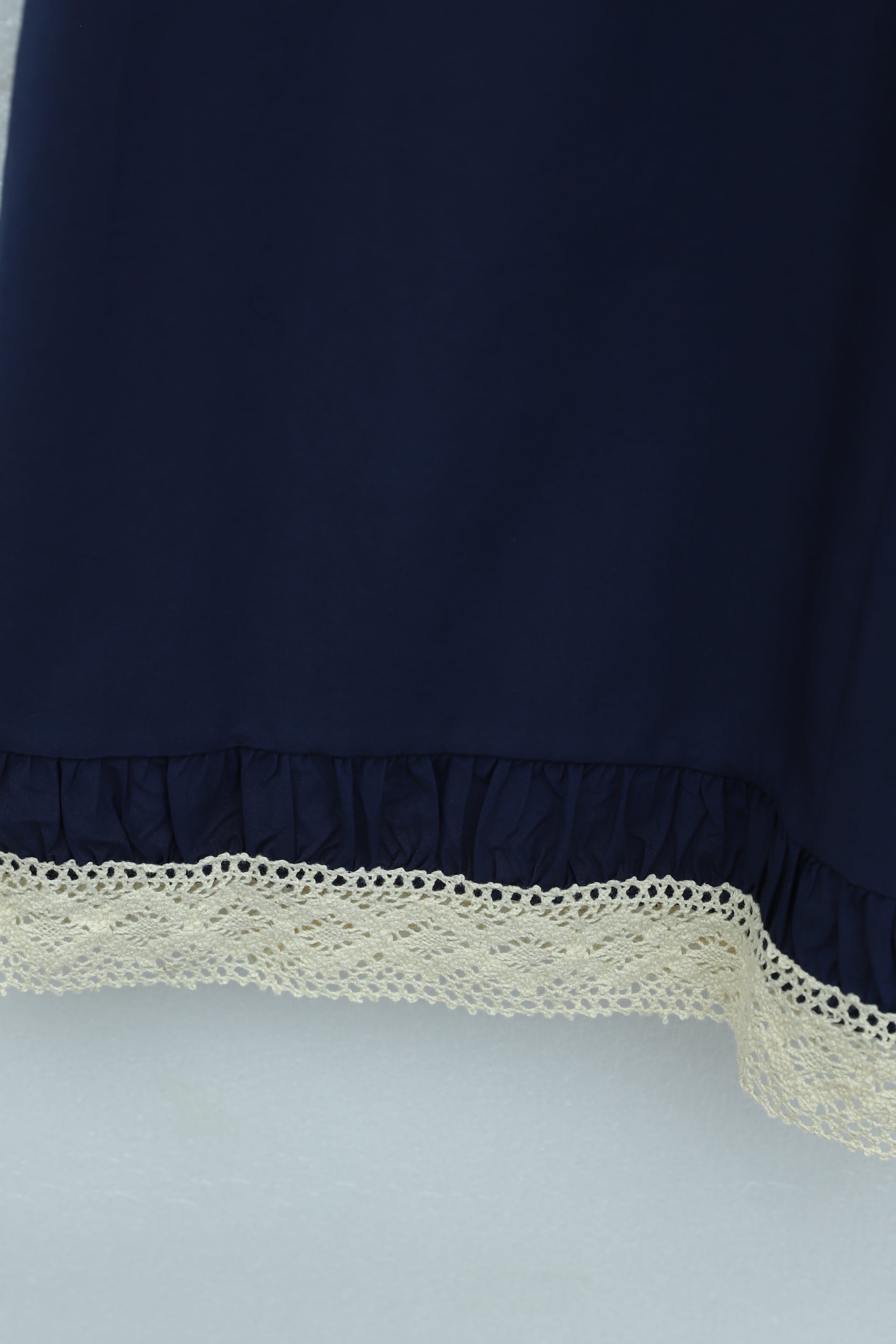 Navy Blue Elasticated Waist Poplin Skirt with Lace Trim and Pockets - Podyumplus - by Peralane - photo 7