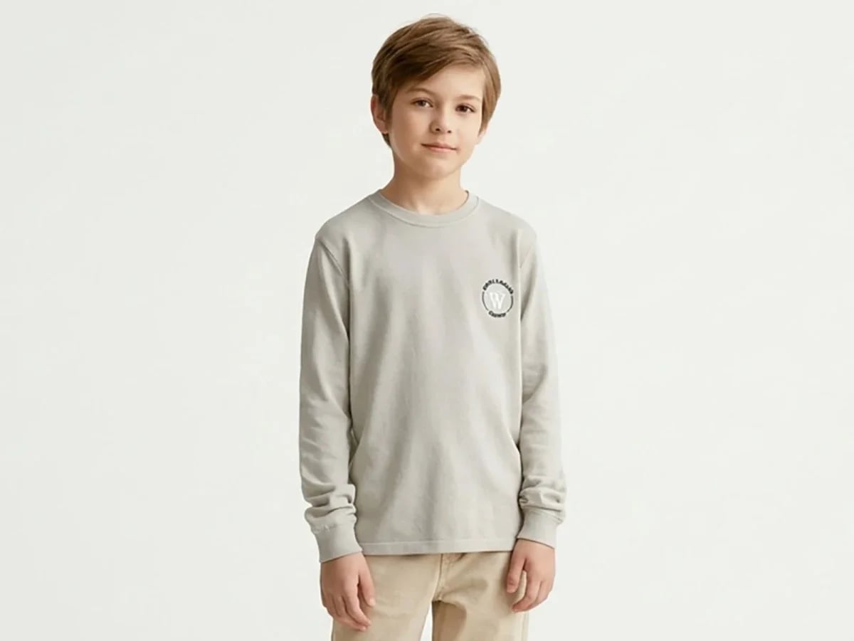 Long-Sleeve Boys' Sweatshirt with W Embroidery - Tanem Kids - by Peralane