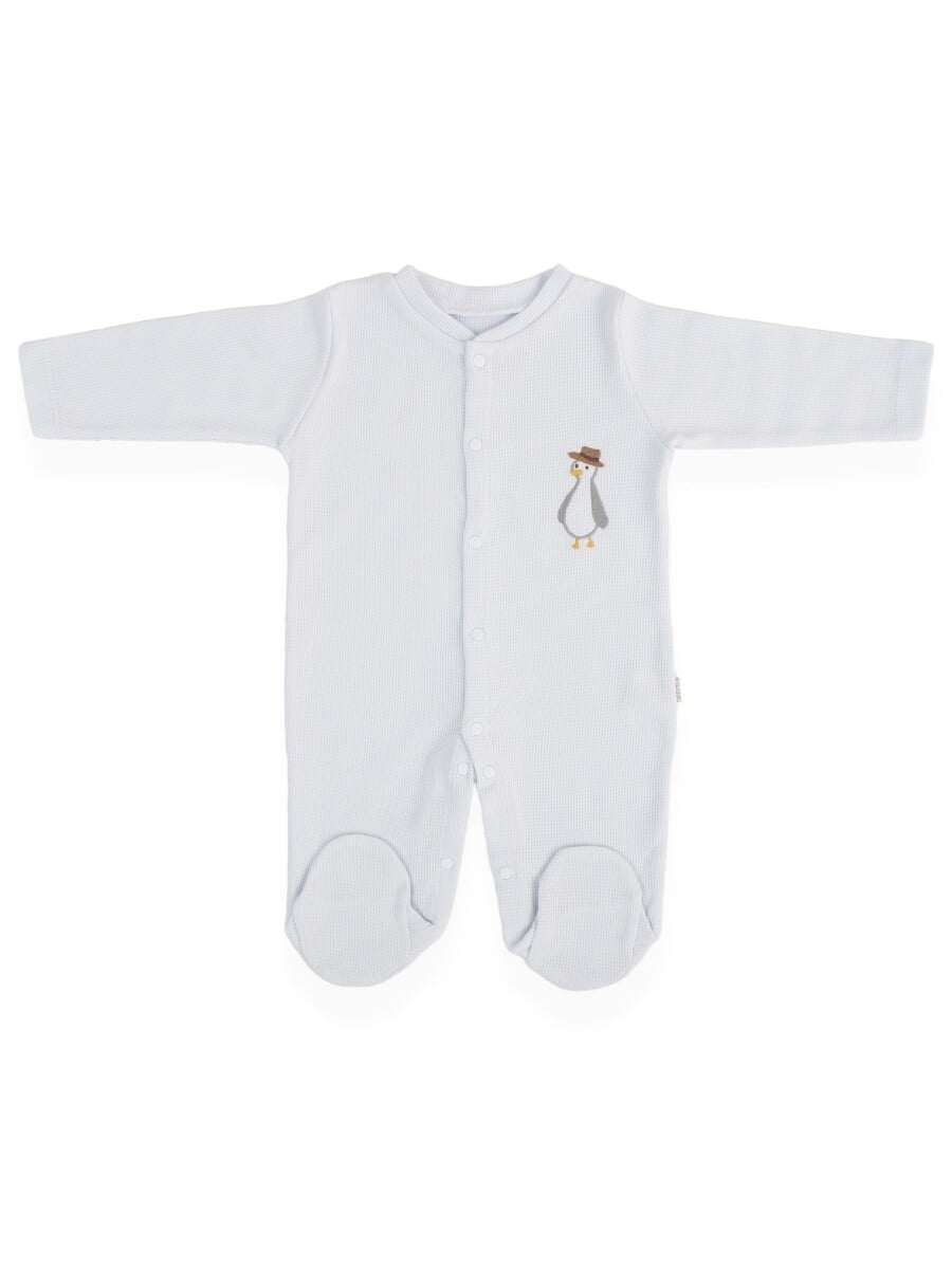 Baby Printed Romper 0-9M Light Blue - Bebitof - by Peralane