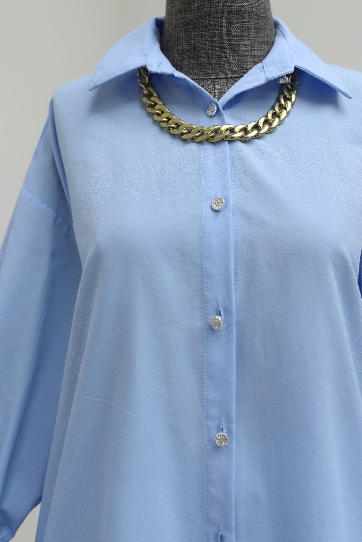 Bows Sleeve Pleated Back Blouse - Baby Blue - Podyumplus - by Peralane - photo 6
