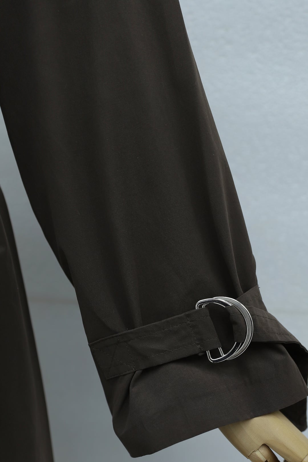Double-Breasted Belted Lined Double-Pocket Trench Coat - Dark Brown - Podyumplus - by Peralane - photo 5