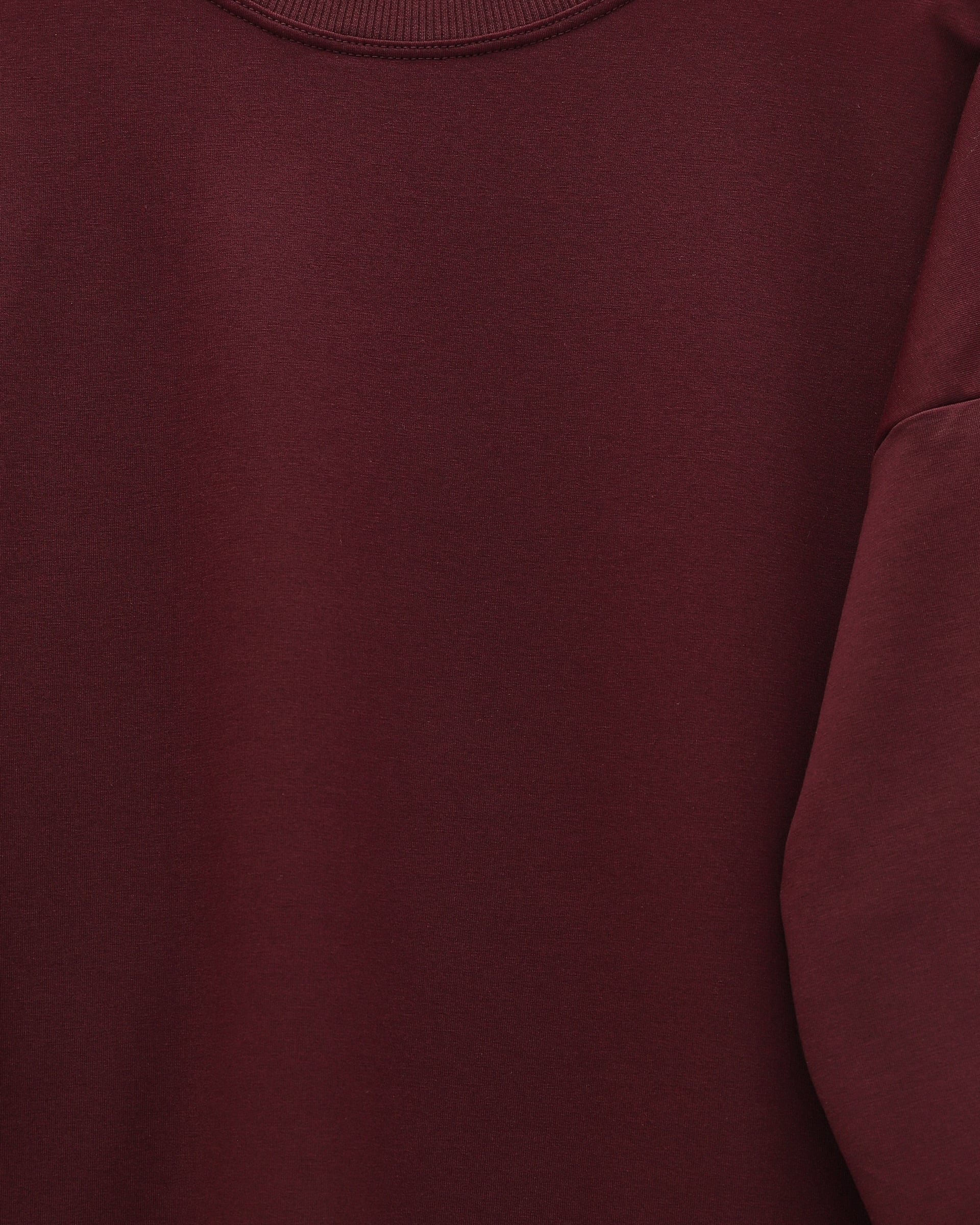 Round Neck Bow Detail Relaxed Knit Tunic - Burgundy - Podyumplus - by Peralane - photo 7