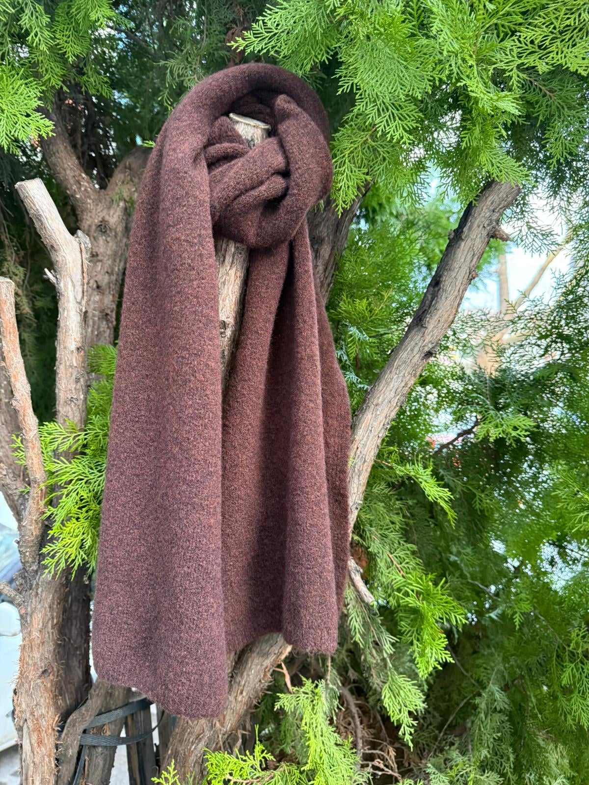 Dark Brown Puff Scarf 40x180 cm - Nesvay - by Peralane - photo 4
