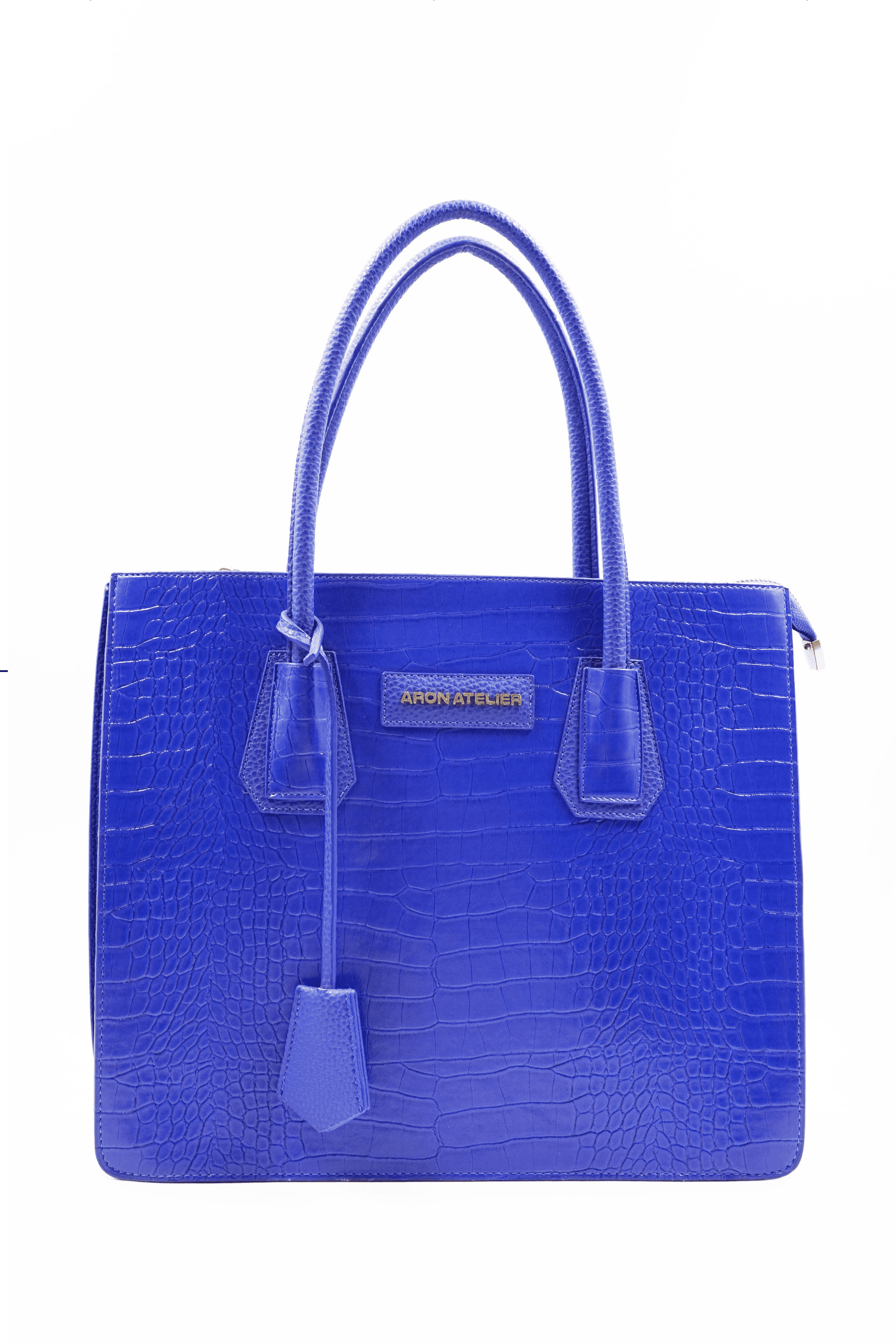 Natalia Saks Blue Croco Detail Women's Shoulder Bag - Aron Atelier - by Peralane