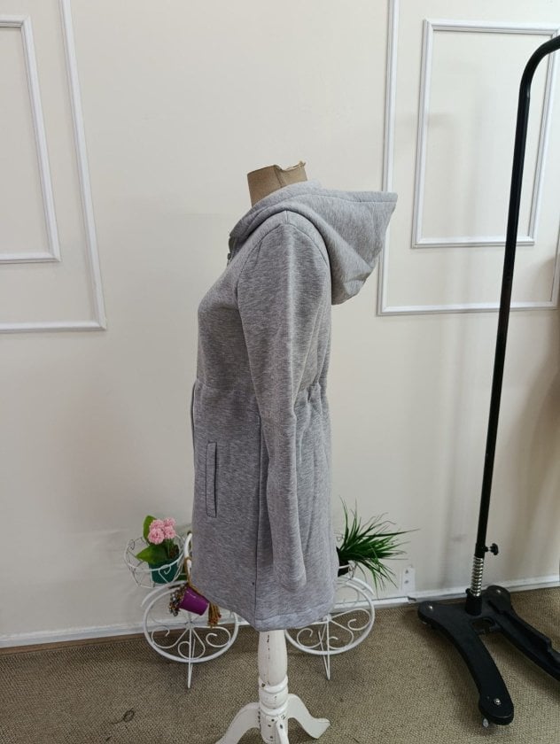 Women's Long Sleeve Hooded Jacket with Pockets - Light Grey - Janes - by Peralane - photo 6