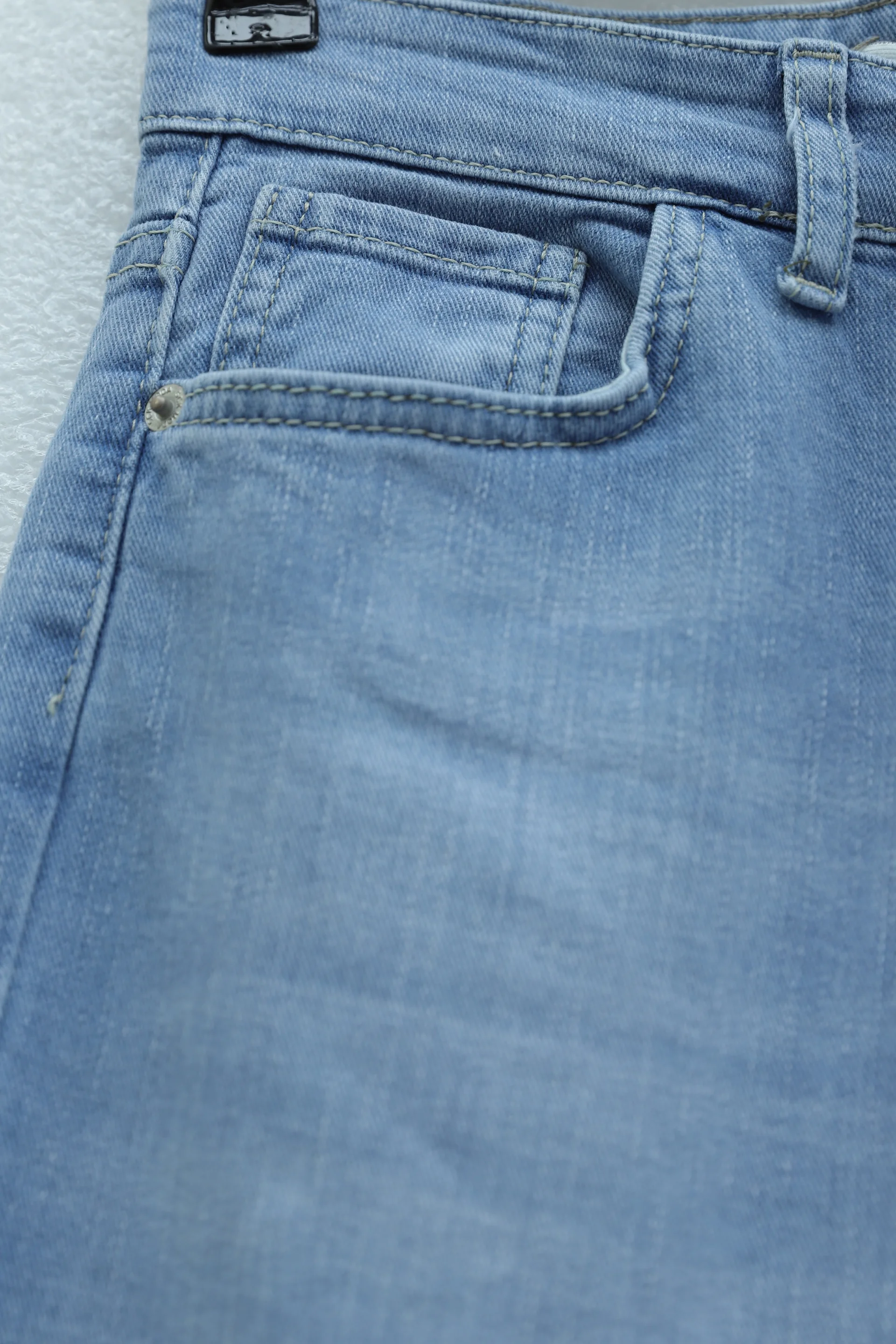 Light Blue Flared High-Waist Denim Jeans with Pockets - Podyumplus - by Peralane - photo 7