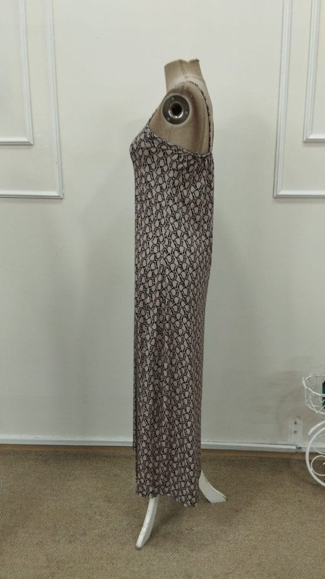 Women's Sleeveless V-Neck Midi Dress with Geometric Print and Side Slit - Janes - by Peralane - photo 8