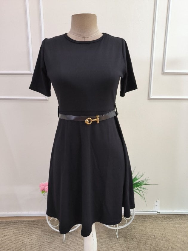 Women's Short-Sleeved Belted Modal Dress - Janes - by Peralane - photo 4
