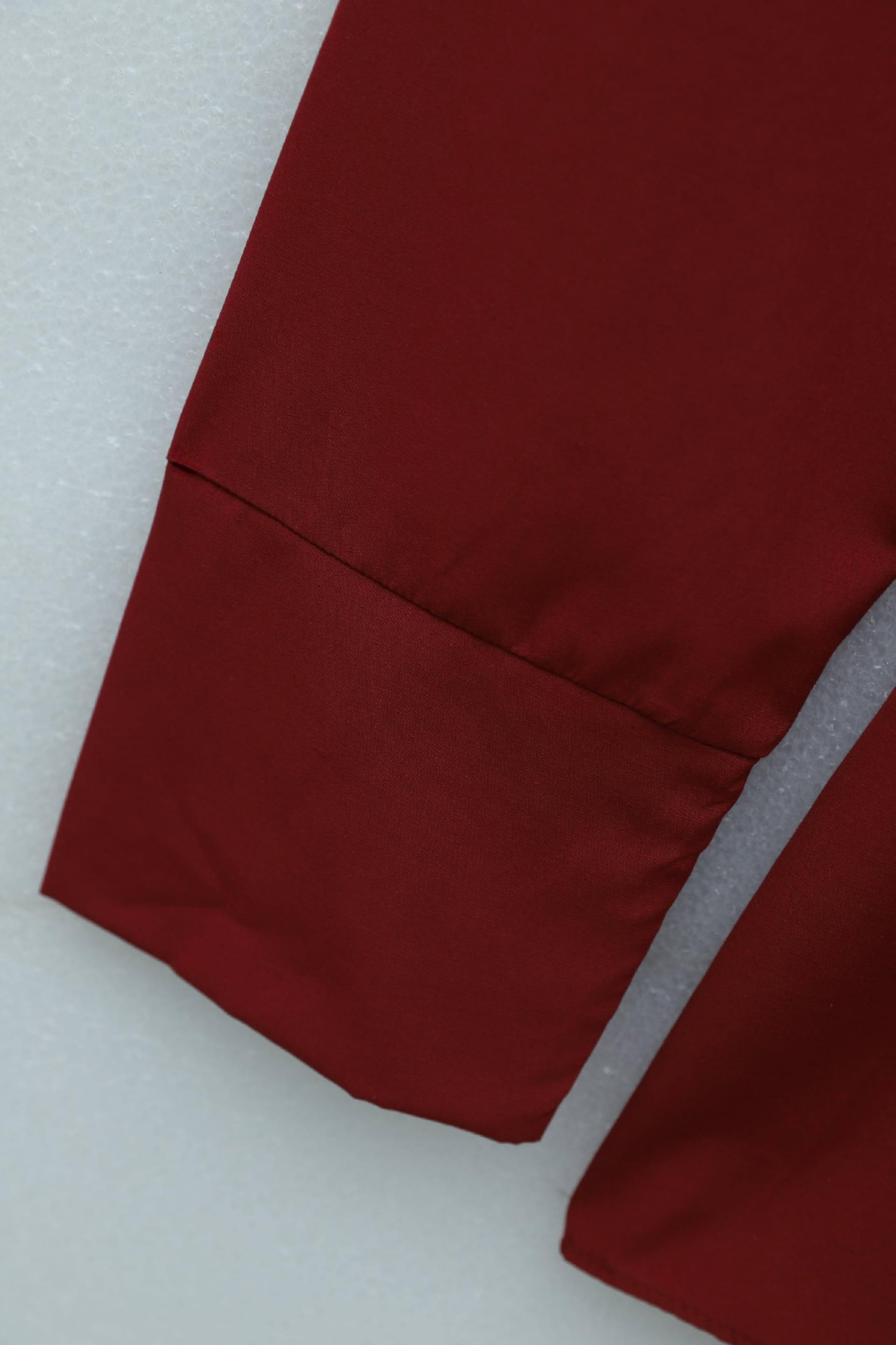 Burgundy Poplin Tunic with Buckled Belt and Double Cuff Sleeves - Podyumplus - by Peralane - photo 9