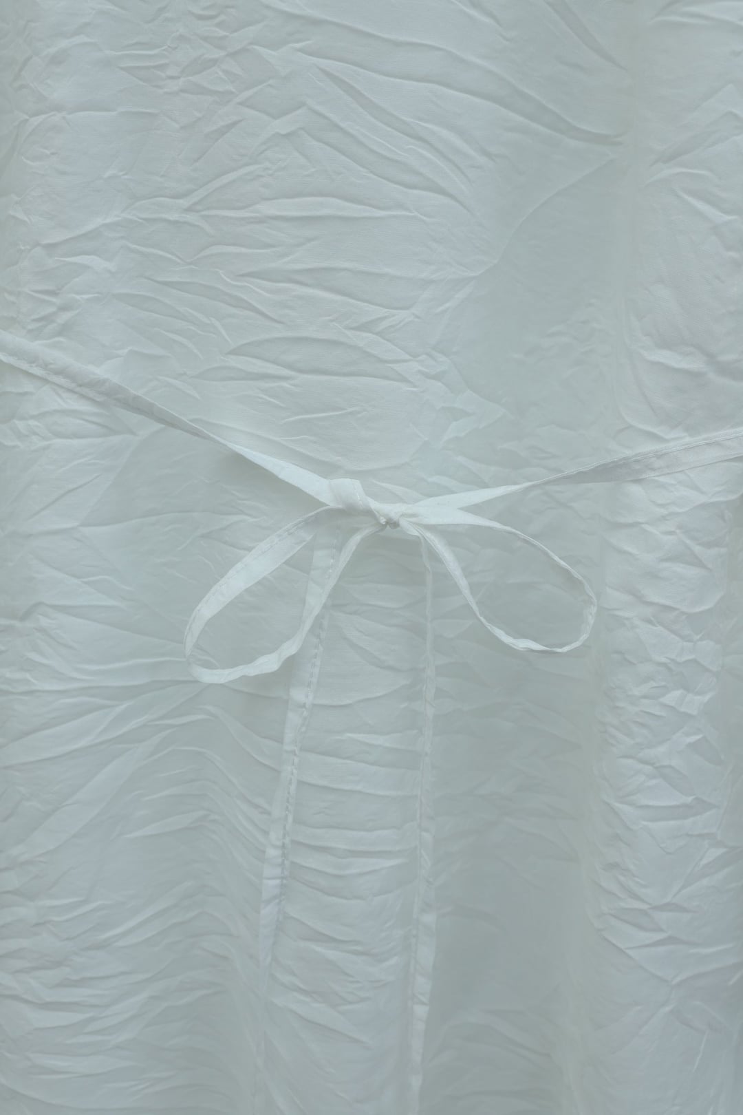 White Crinkle Textured Tunic with Balloon Sleeves and Belt - Podyumplus - by Peralane - photo 5