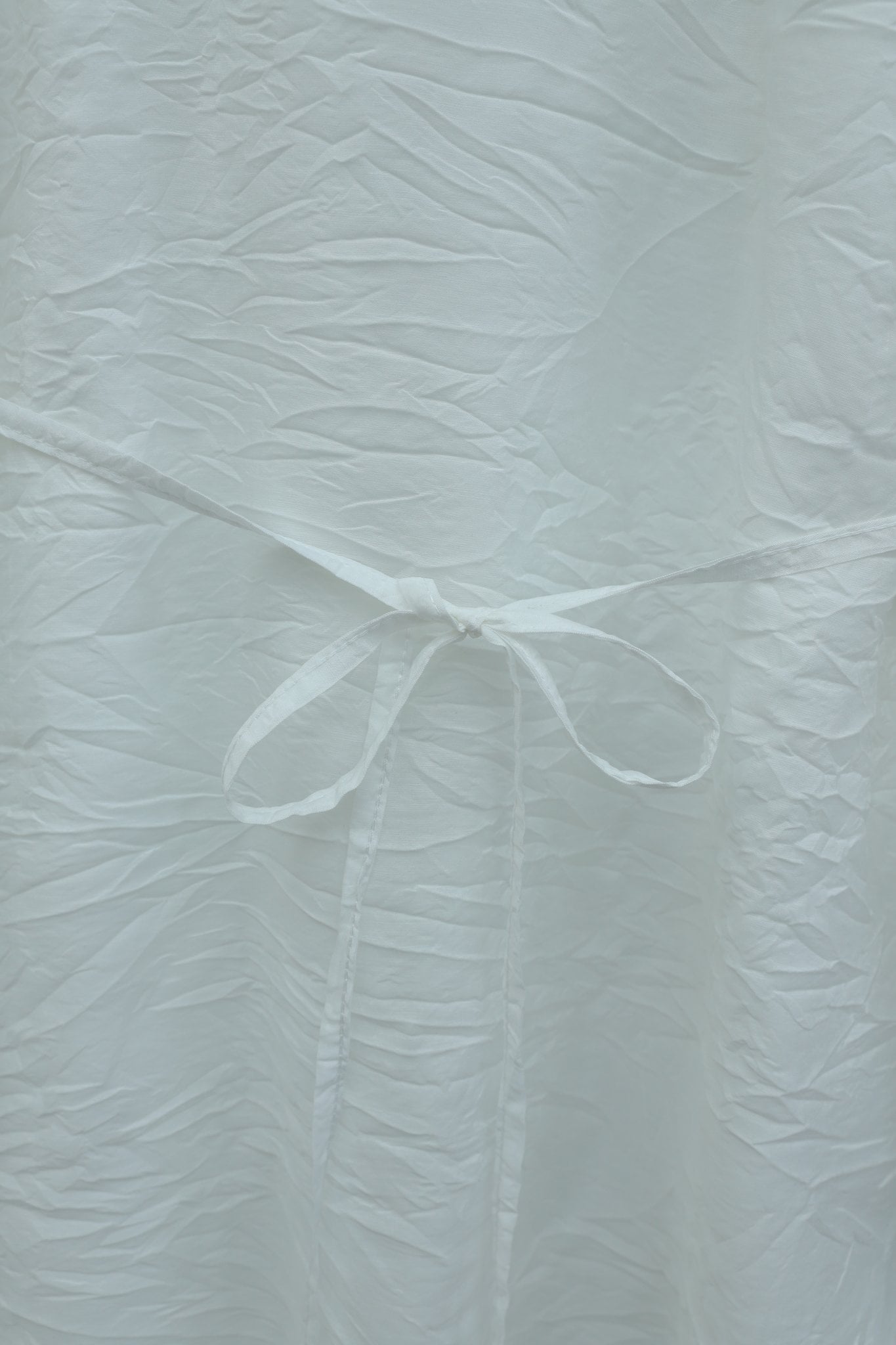 White Crinkle Textured Tunic with Balloon Sleeves and Belt - Podyumplus - by Peralane - photo 5