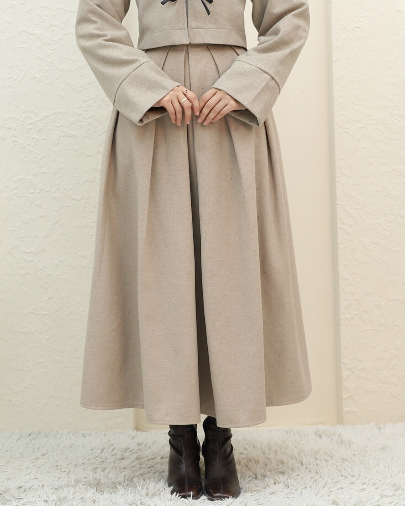Pleated Zip Midi Skirt - Mink - Podyumplus - by Peralane - photo 5