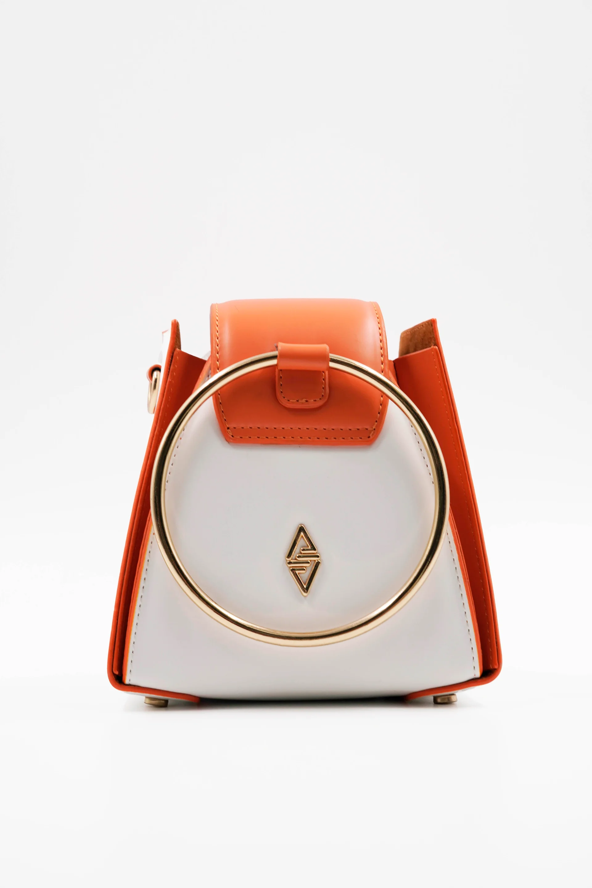 Pyramid Orange Ring Detail Women's Handbag - Aron Atelier - by Peralane - photo 3