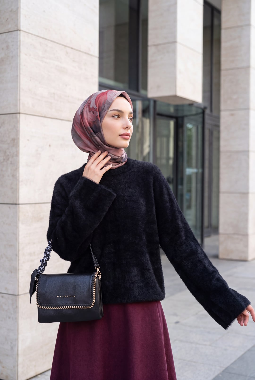 Soft Texture Knit Sweater - Black - Bigdart - by Peralane - photo 4