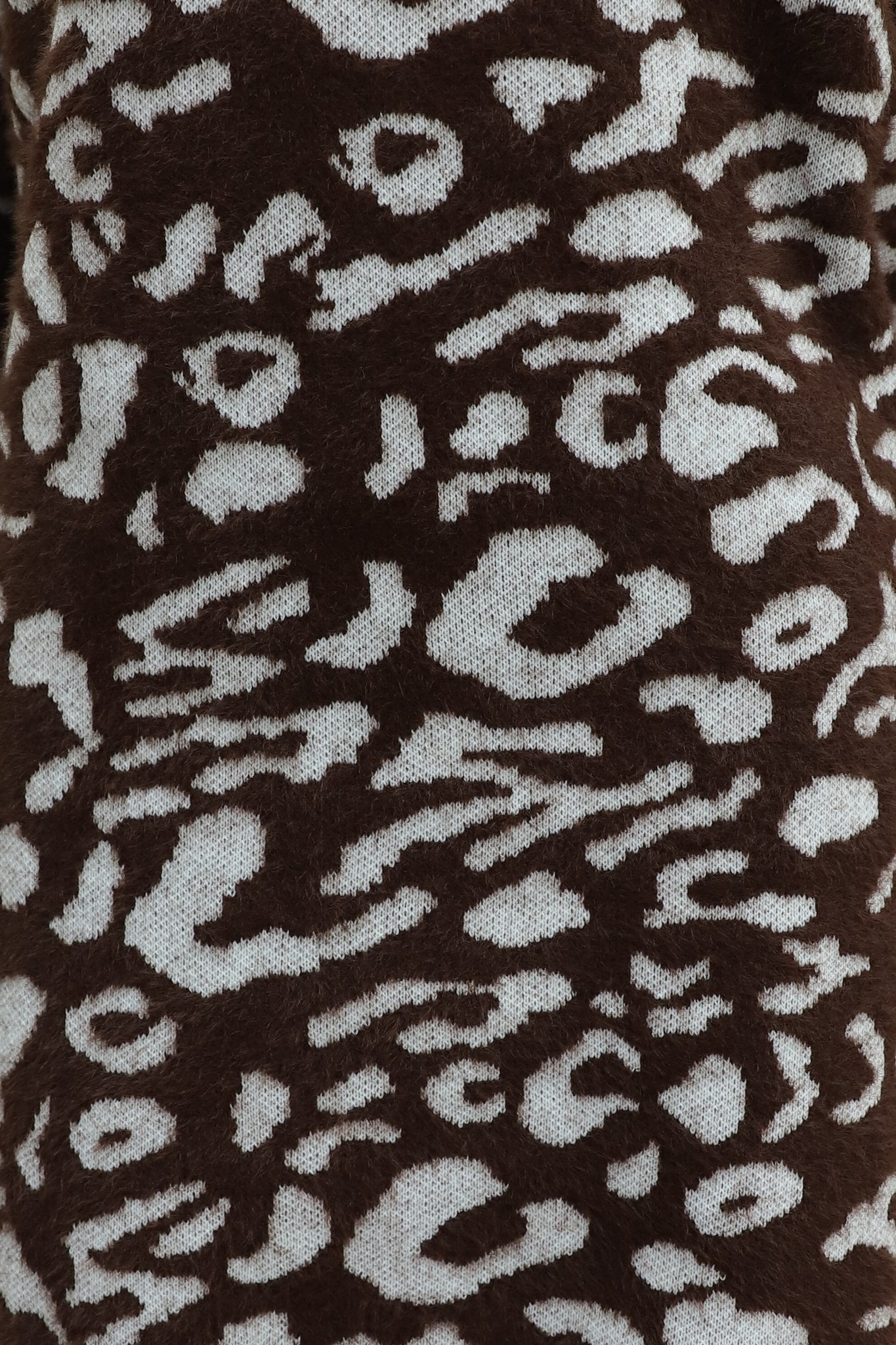 Dik Yaka Desenli Yumoş Triko Tunik - Brown - Podyumplus - by Peralane - photo 8