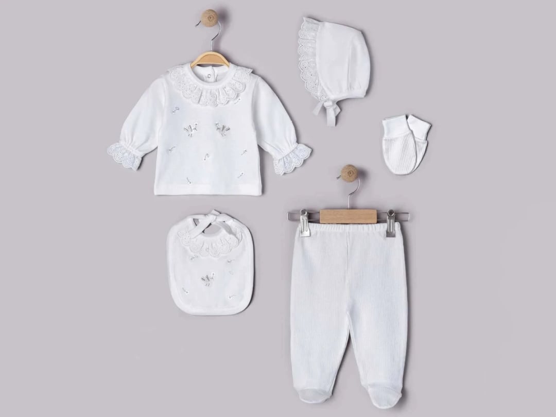 Boys' Bird Print 5-Piece Hospital Exit Set - Light Blue - Gaye Bebe - by Peralane