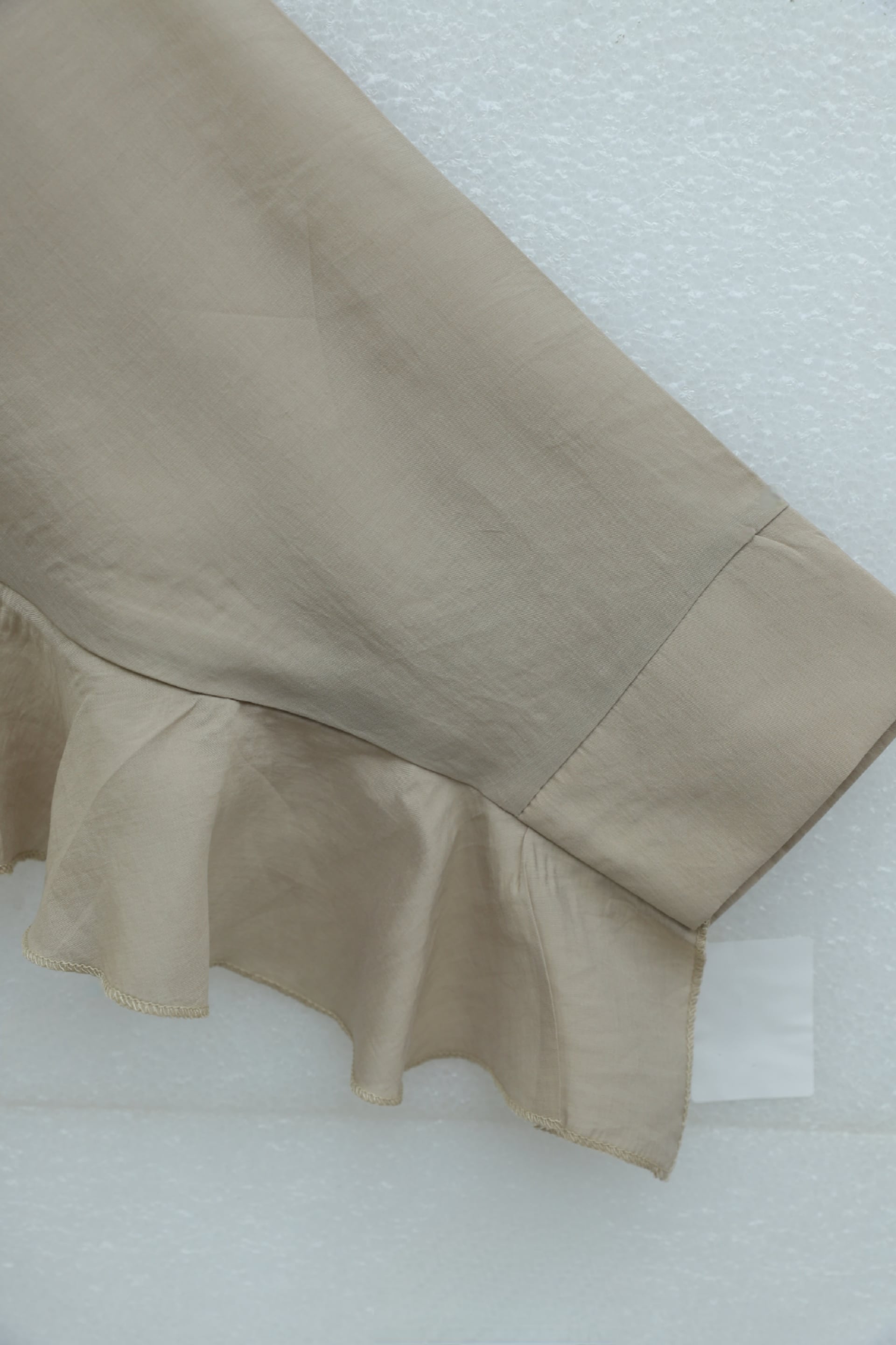 Buttoned Belted Batwing Sleeve Flounced Oversize Modal Tunic - Mink - Podyumplus - by Peralane - photo 8