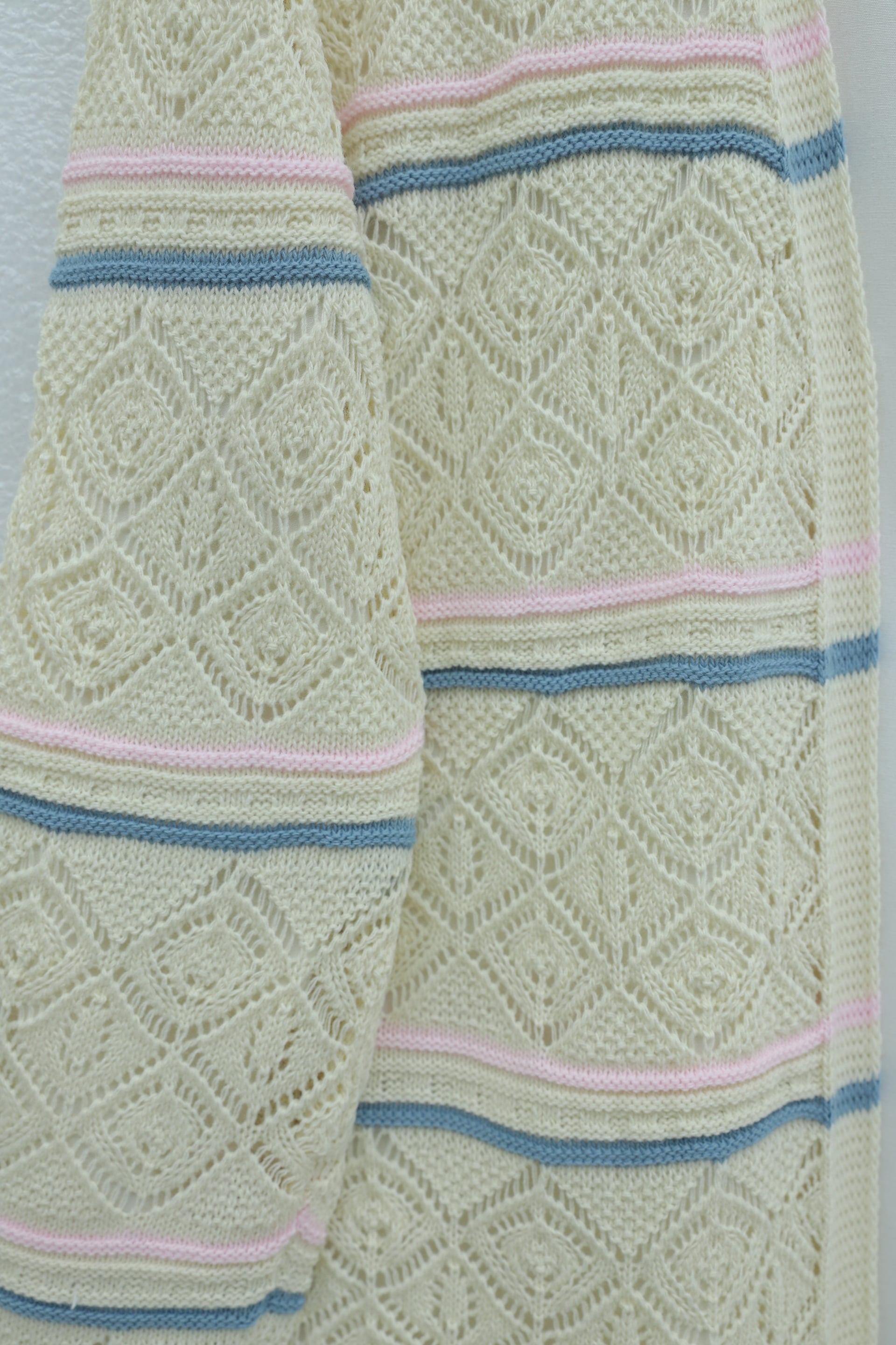Colorful Striped Openwork Knit Cardigan - Beige - Podyumplus - by Peralane - photo 5