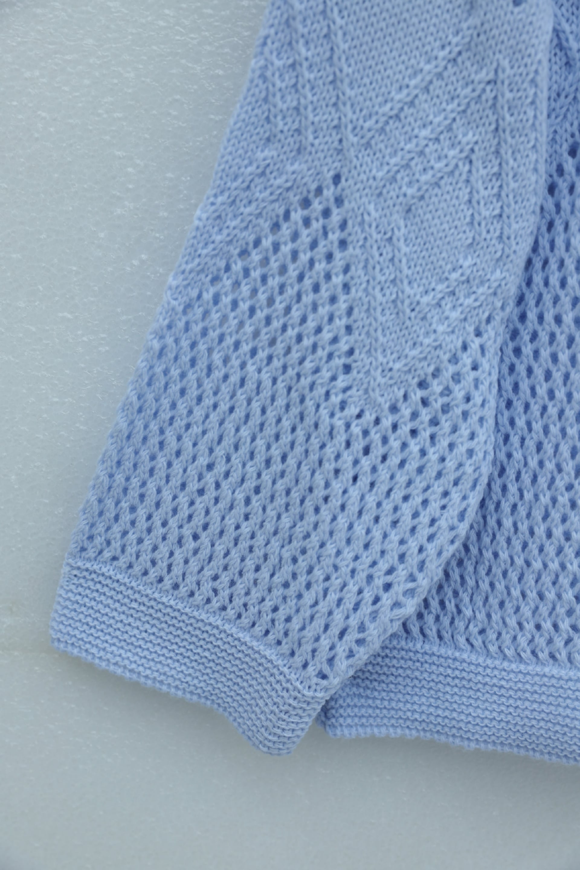 Women's Patterned Openwork Knit Sweater - Baby Blue - Podyumplus - by Peralane - photo 6