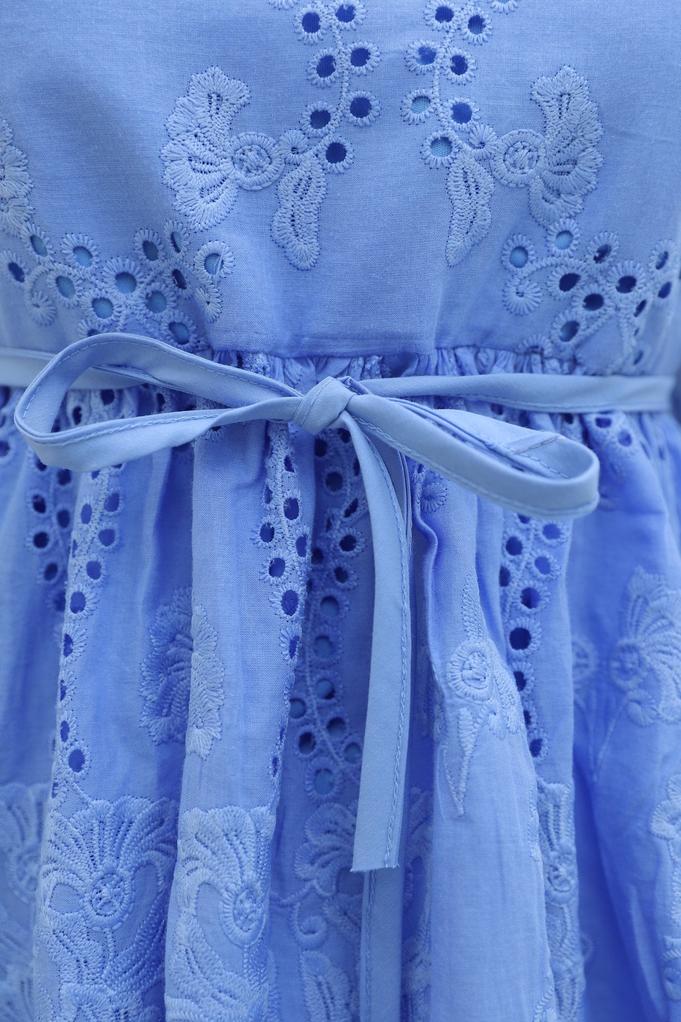 Light Blue Two-Piece Set with Eyelet Embroidery and Tie Waist - Podyumplus - by Peralane - photo 5