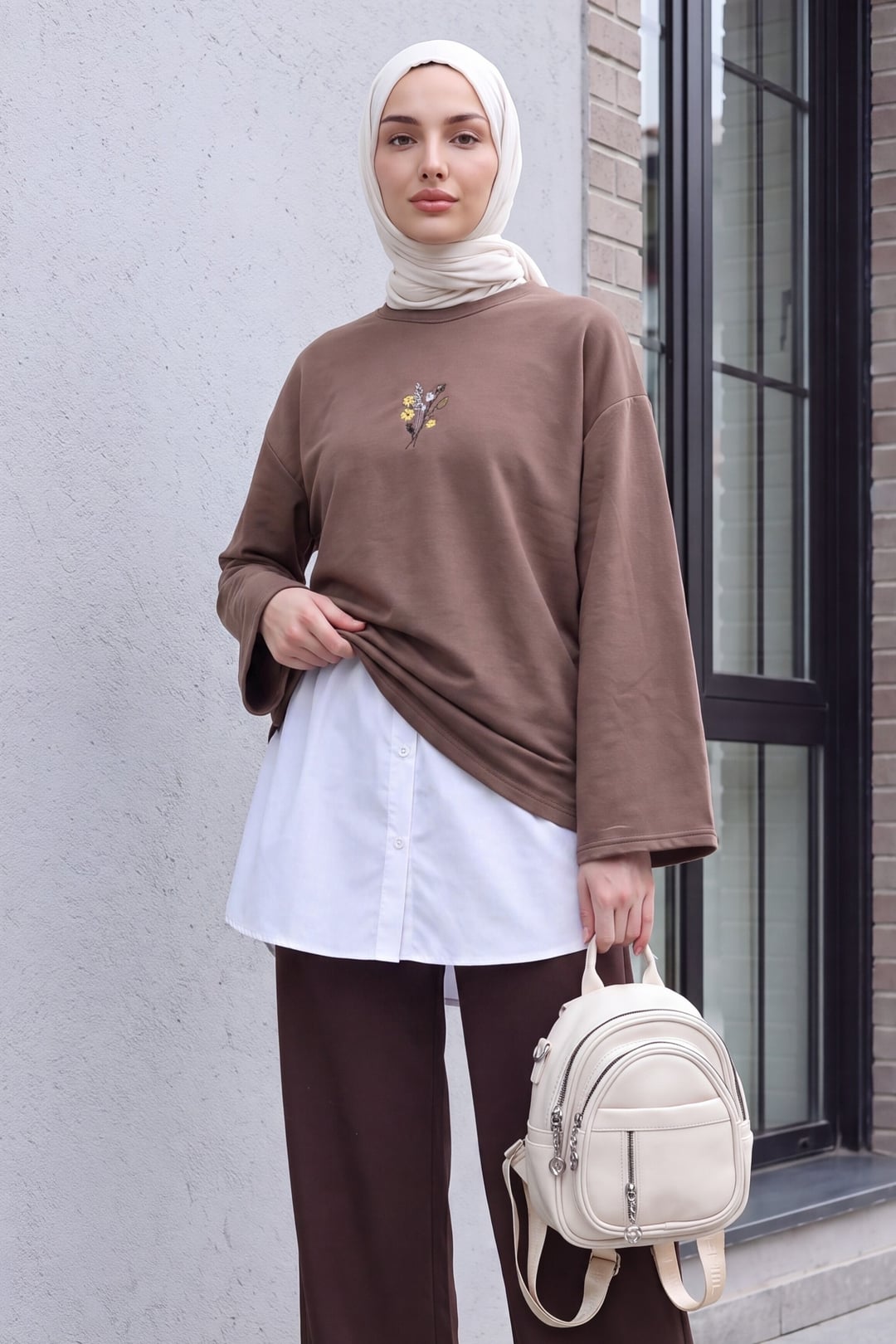 Elastic Buttoned Under-Shirt Skirt - White - Podyumplus - by Peralane