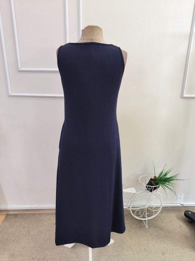 Sleeveless Square Neck Midi Dress with Front Zipper - Janes - by Peralane - photo 5