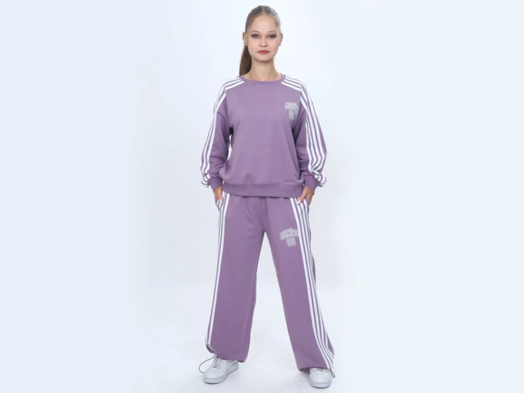 Girls' Lavender Tracksuit Set with Mexico Print - Vizviz - by Peralane