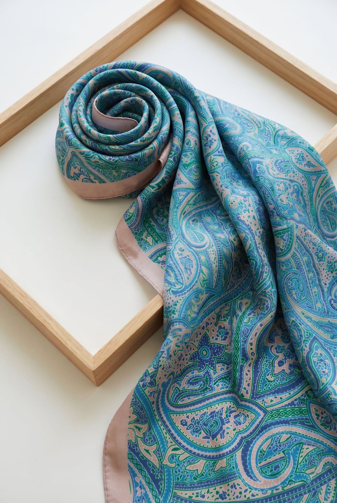 Traditional Floral Pattern Cotton Scarf - Blue - Podyumplus - by Peralane - photo 2