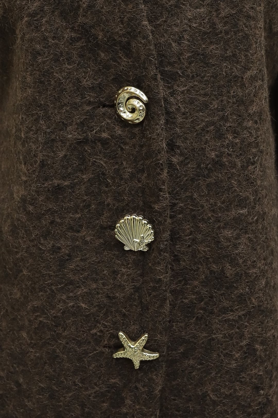 Figure Button V-Neck Fringed Cardigan - Brown - Podyumplus - by Peralane - photo 8