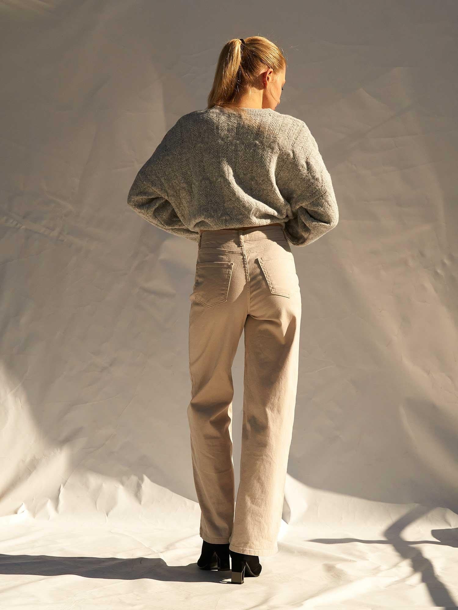 Light Grey Cable Knit Sweater - Lefon - by Peralane - photo 3