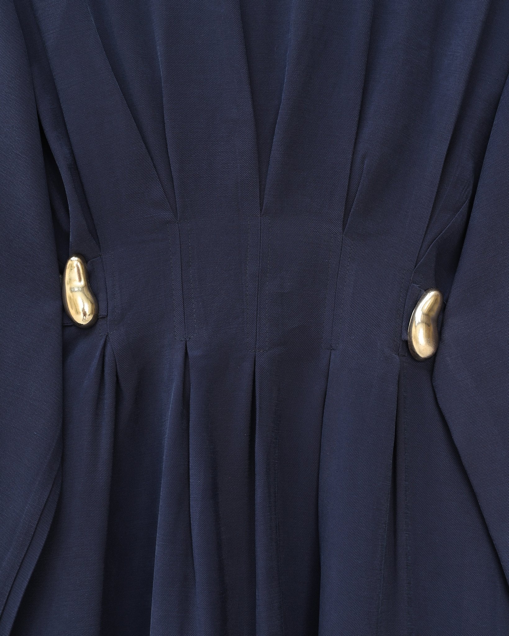 Pleated Belted Buckle Detail Modal Dress - Navy Blue - Podyumplus - by Peralane - photo 8