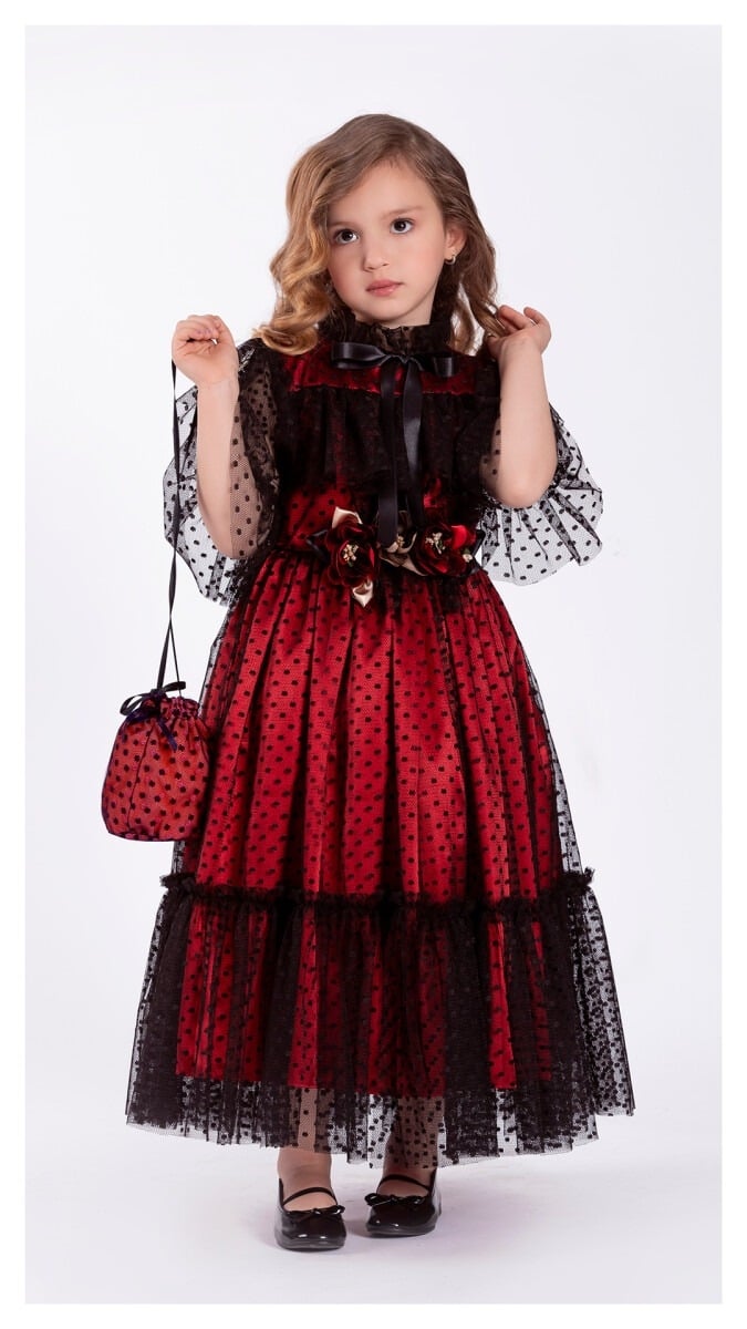Girl's Polka Dot Dress with Pouch Set - 1042-2074-1 - Tivido - by Peralane