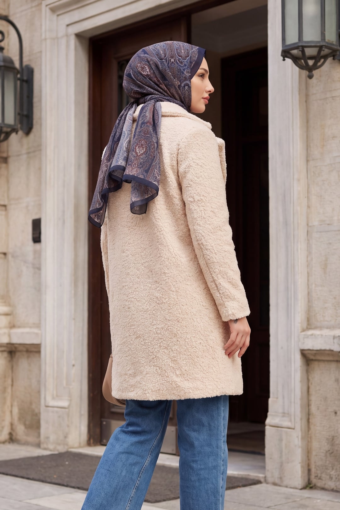Oversize Sherpa Jacket - Ecru - Bigdart - by Peralane - photo 4