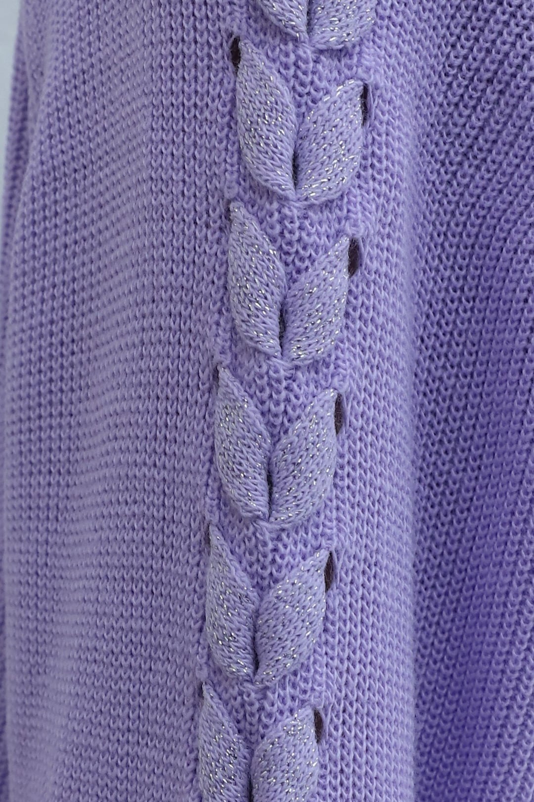Braided Shoulder Relaxed Knit Tunic - Lilac - Podyumplus - by Peralane - photo 6