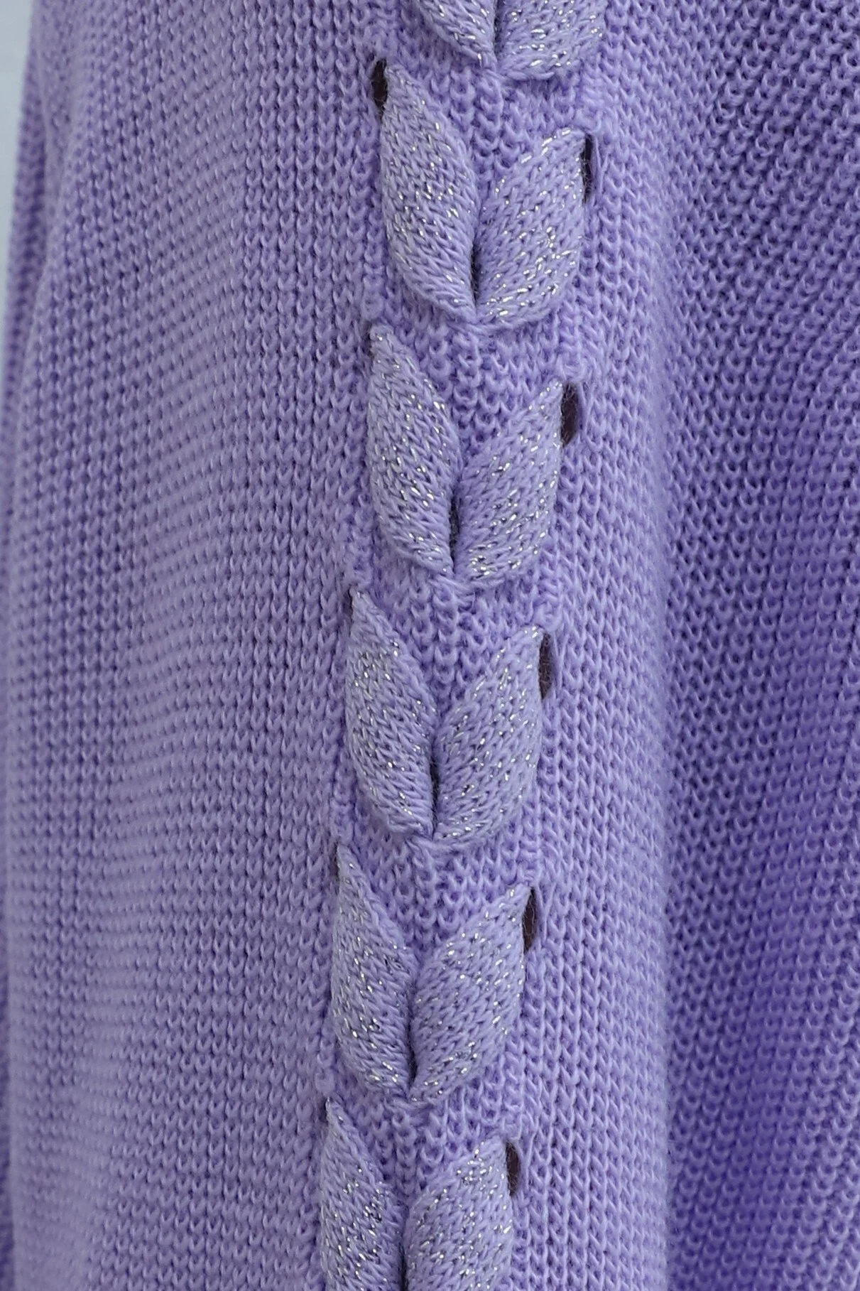 Braided Shoulder Relaxed Knit Tunic - Lilac - Podyumplus - by Peralane - photo 6