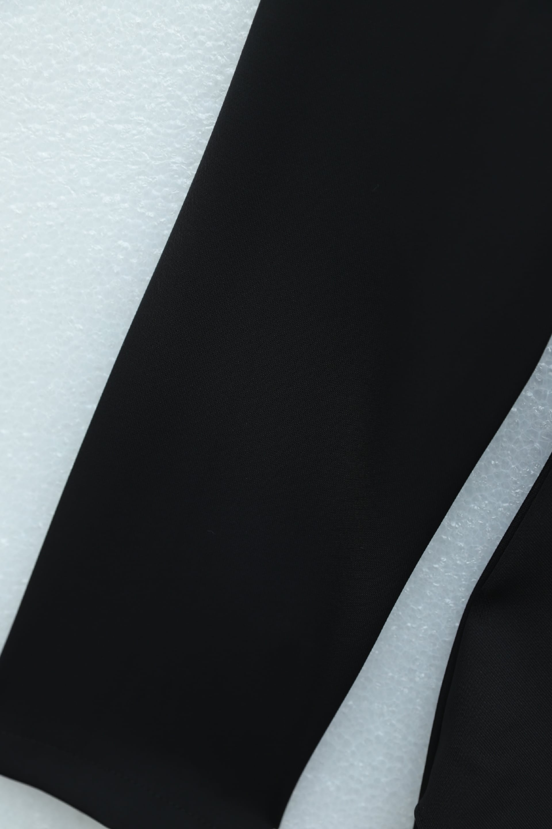 Black Round Neck Cross-Draped Buckle Imported Crepe Dress - Podyumplus - by Peralane - photo 11