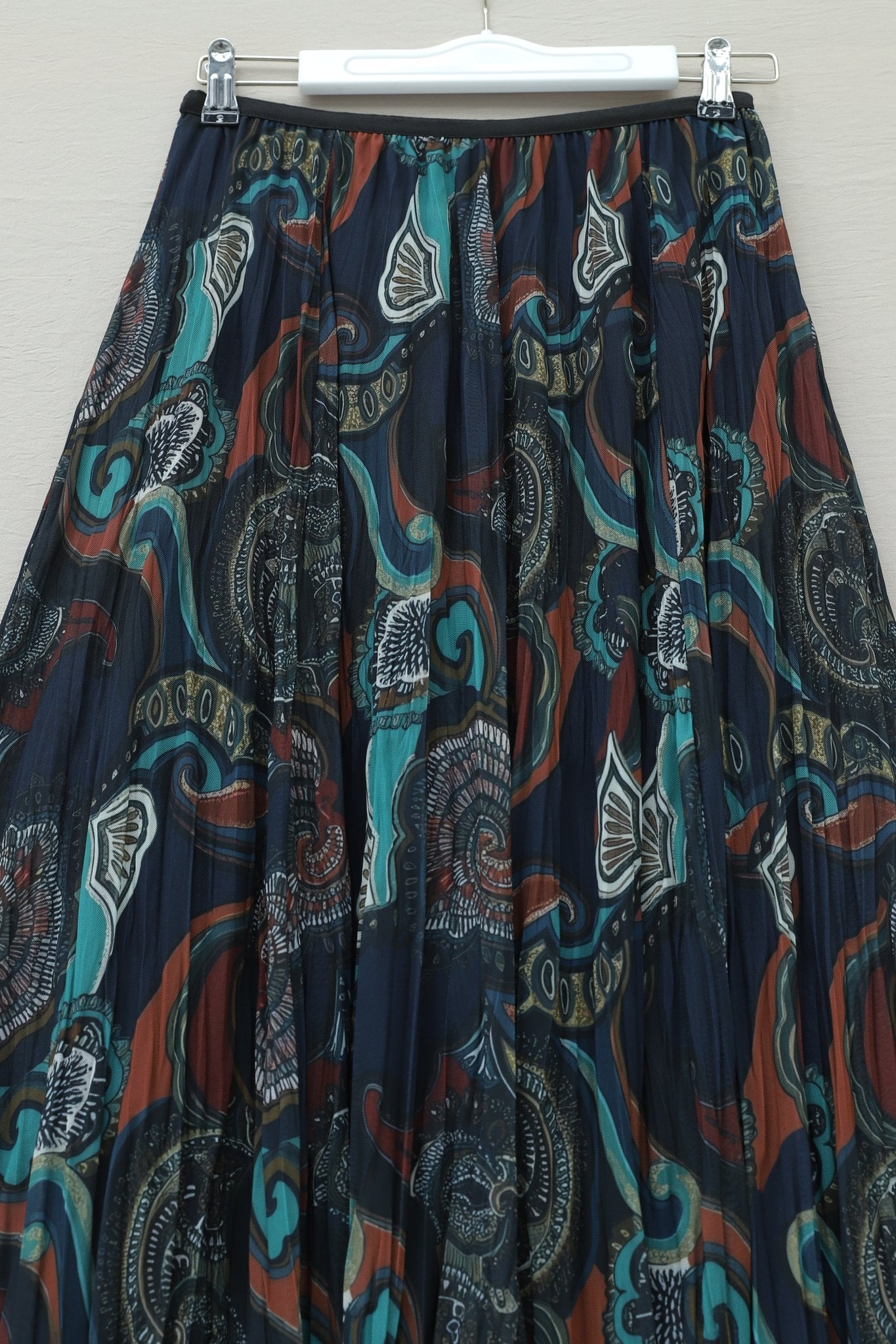 Mixed Print Elasticated Waist Asymmetric Lined Tulle Skirt - Sea Green - Podyumplus - by Peralane - photo 5