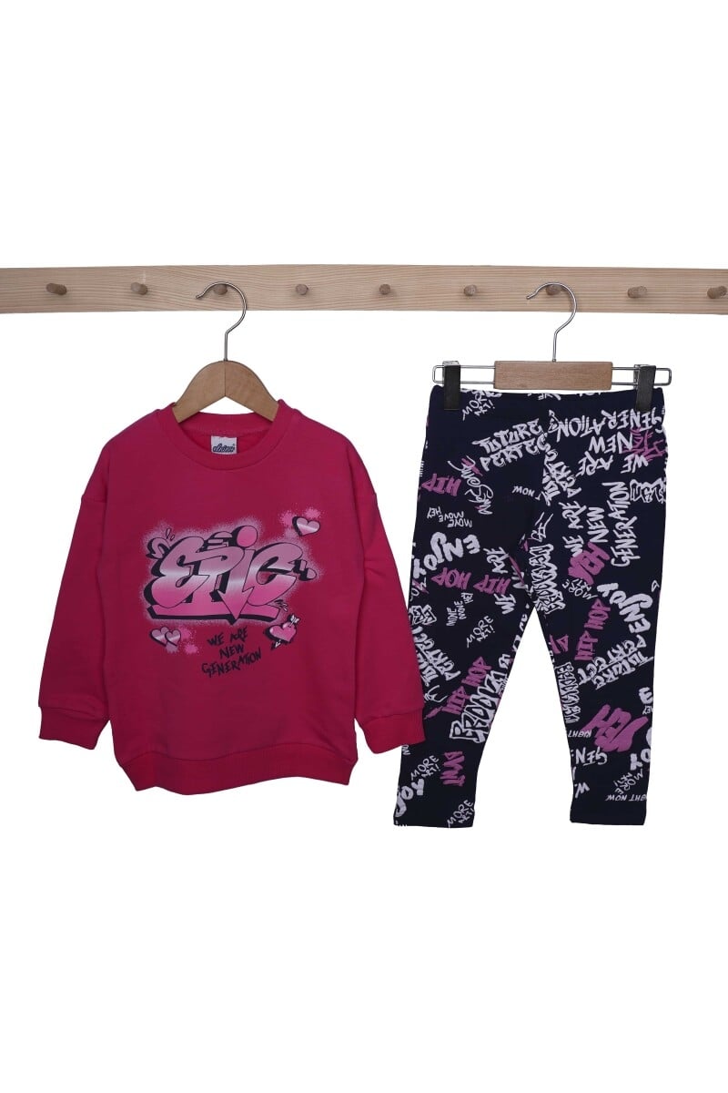 Girls' Printed 2-Piece Sweatshirt and Leggings Set 3-6Y - Elnino - by Peralane