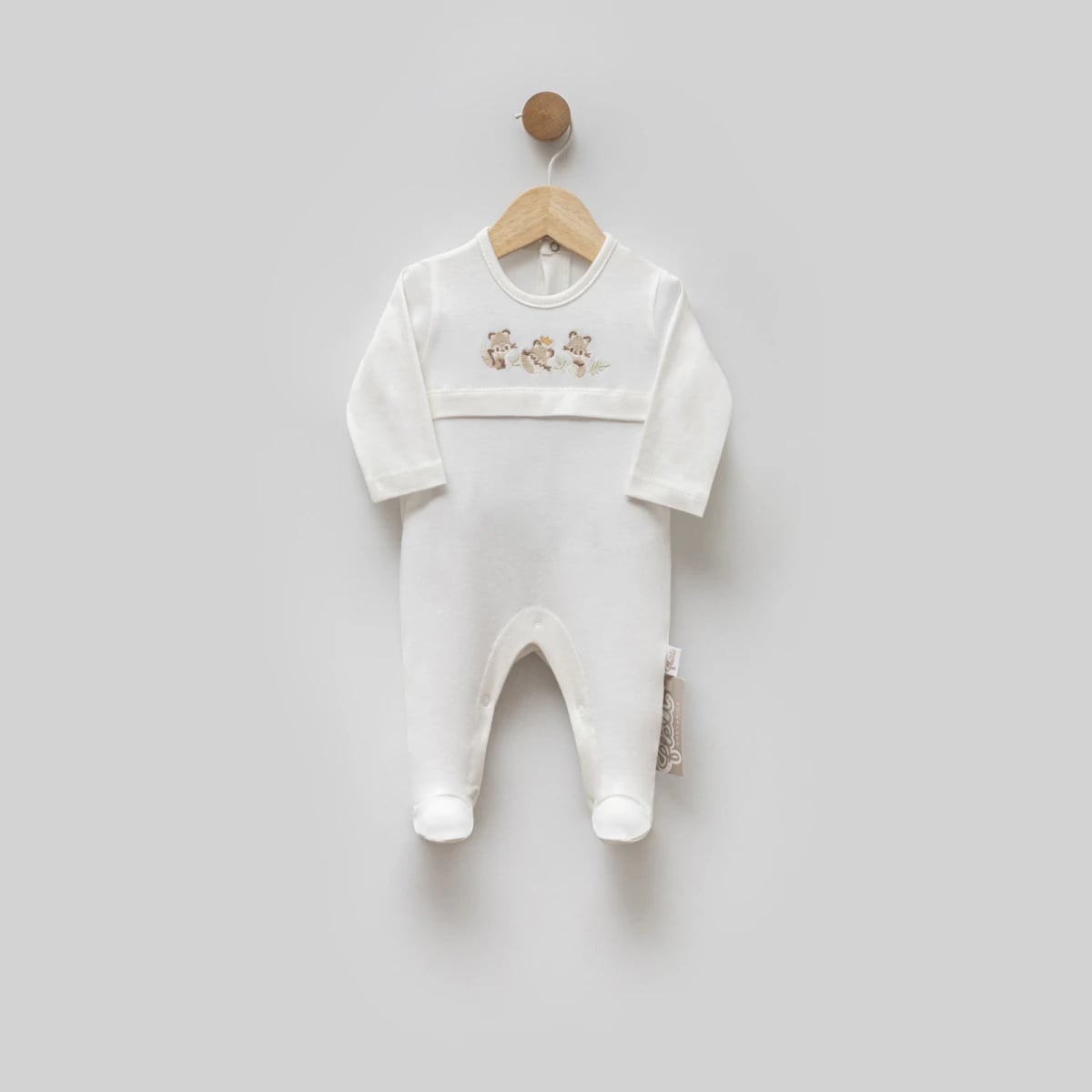 Baby Rompers with Footies - Ecru - Pack of 3 - Flexi Baby - by Peralane