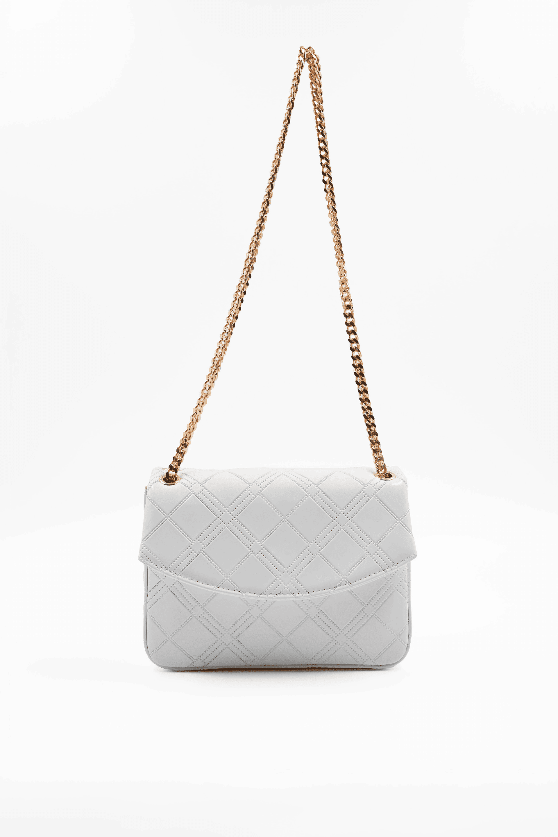 Renata White Patent Chain Detail Women's Shoulder Bag 6156 - Aron Atelier - by Peralane
