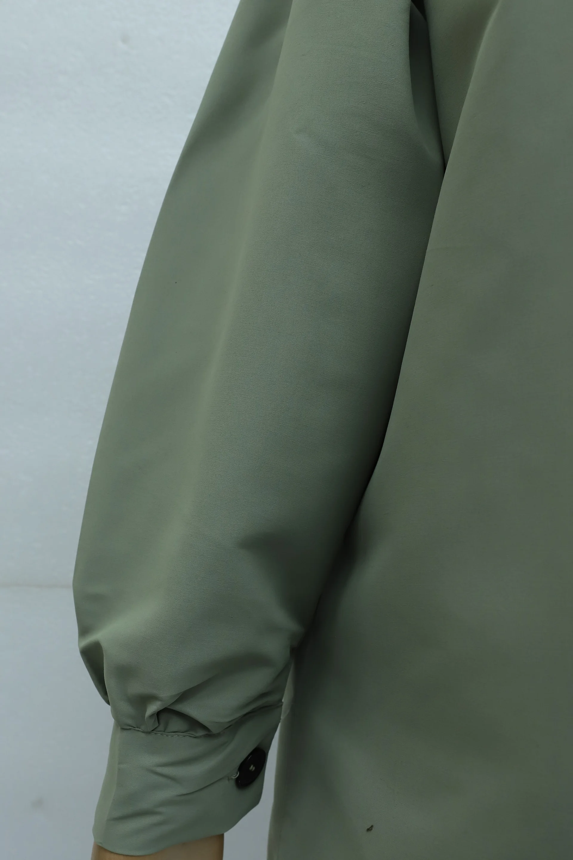Balloon Sleeve Double Pocket Lined Button-Front Trench Coat - Sage Green - Podyumplus - by Peralane - photo 6