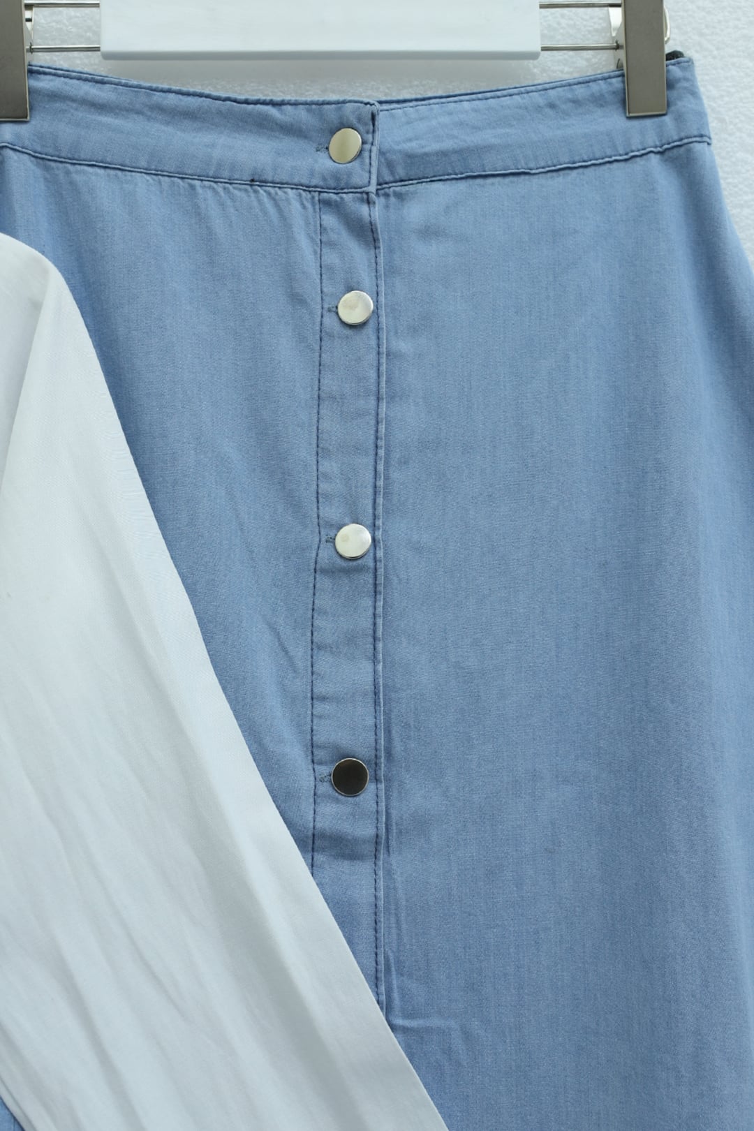 Buttoned Denim Vest and Skirt Co-ord Set - Light Blue - Podyumplus - by Peralane - photo 6