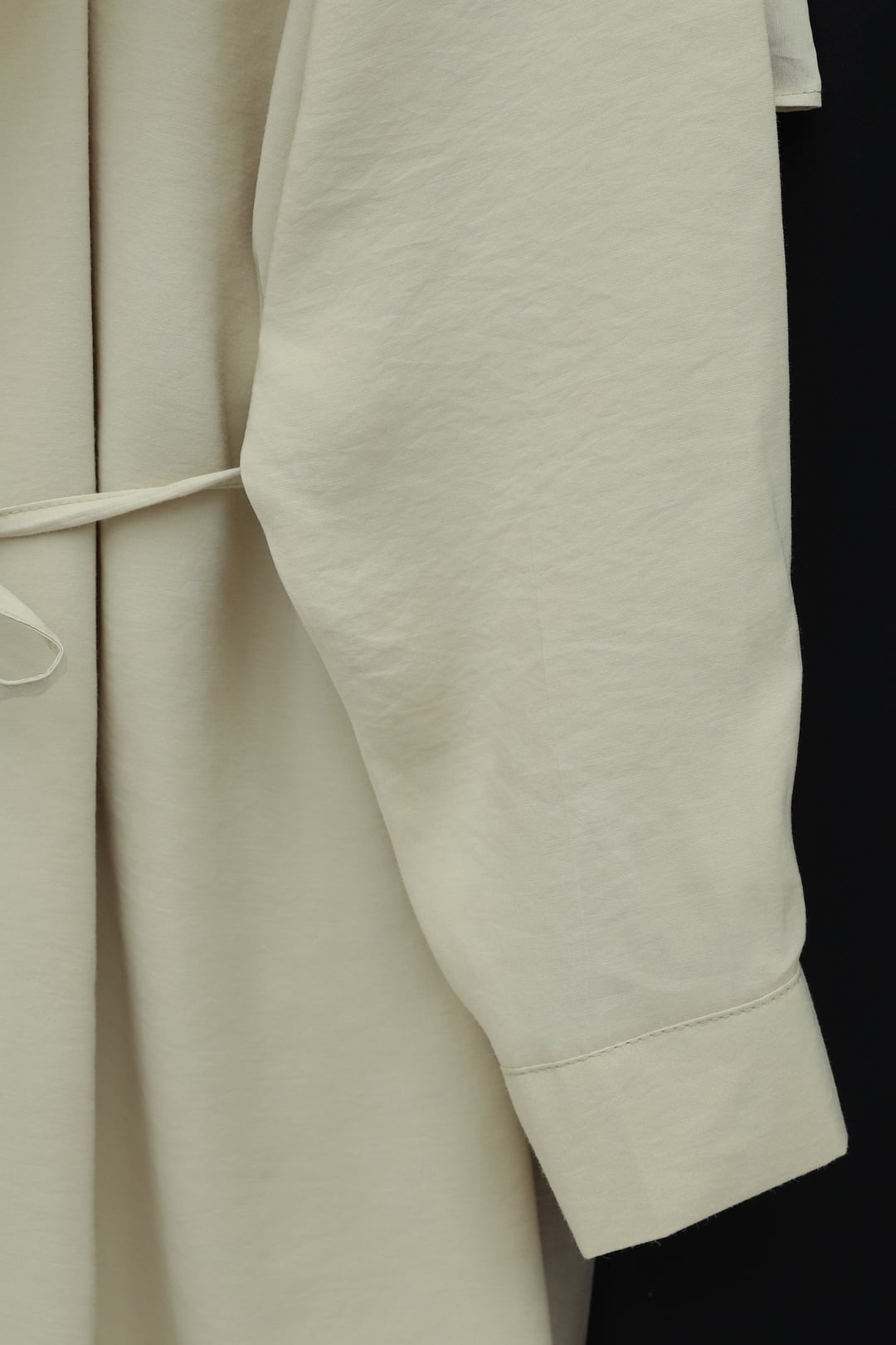 Beige Double-Layer Shoulder Detail Lace-Up Button Modal Blouse - Podyumplus - by Peralane - photo 4
