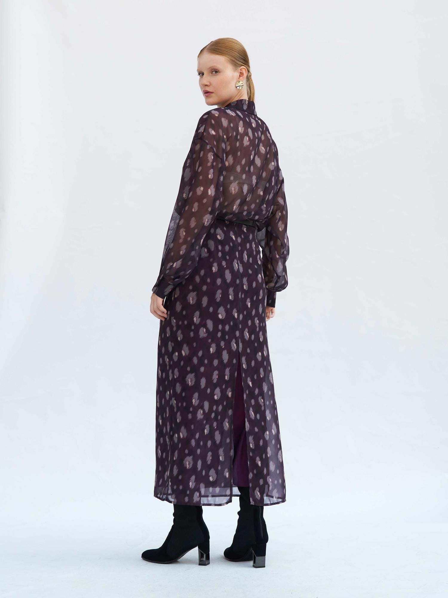 Patterned Maxi Skirt in Dark Purple - Lefon - by Peralane - photo 8