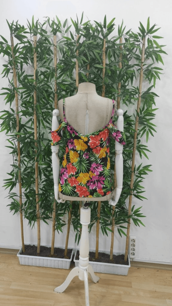 Women's Spaghetti Strap Cold-Shoulder Floral Print Blouse - Janes - by Peralane - photo 8
