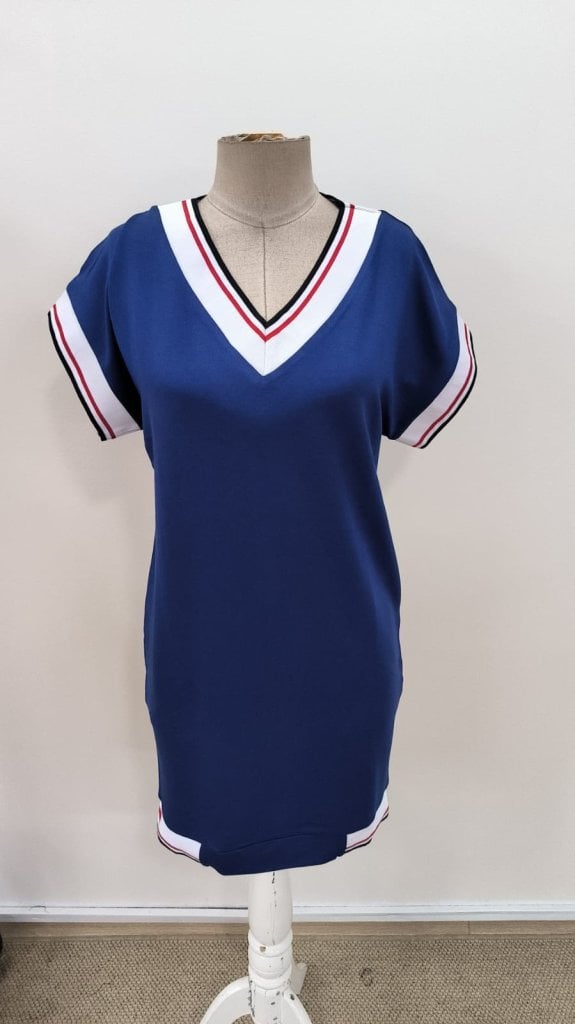 Women's Short-Sleeve V-Neck Short Viscose Two-Thread Dress - Janes - by Peralane - photo 5
