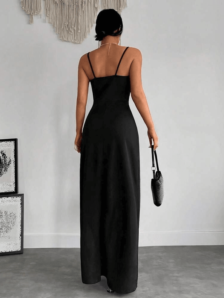Women's Satin Crepe Dress with Cowl Neck and Side Slit - Janes - by Peralane - photo 4