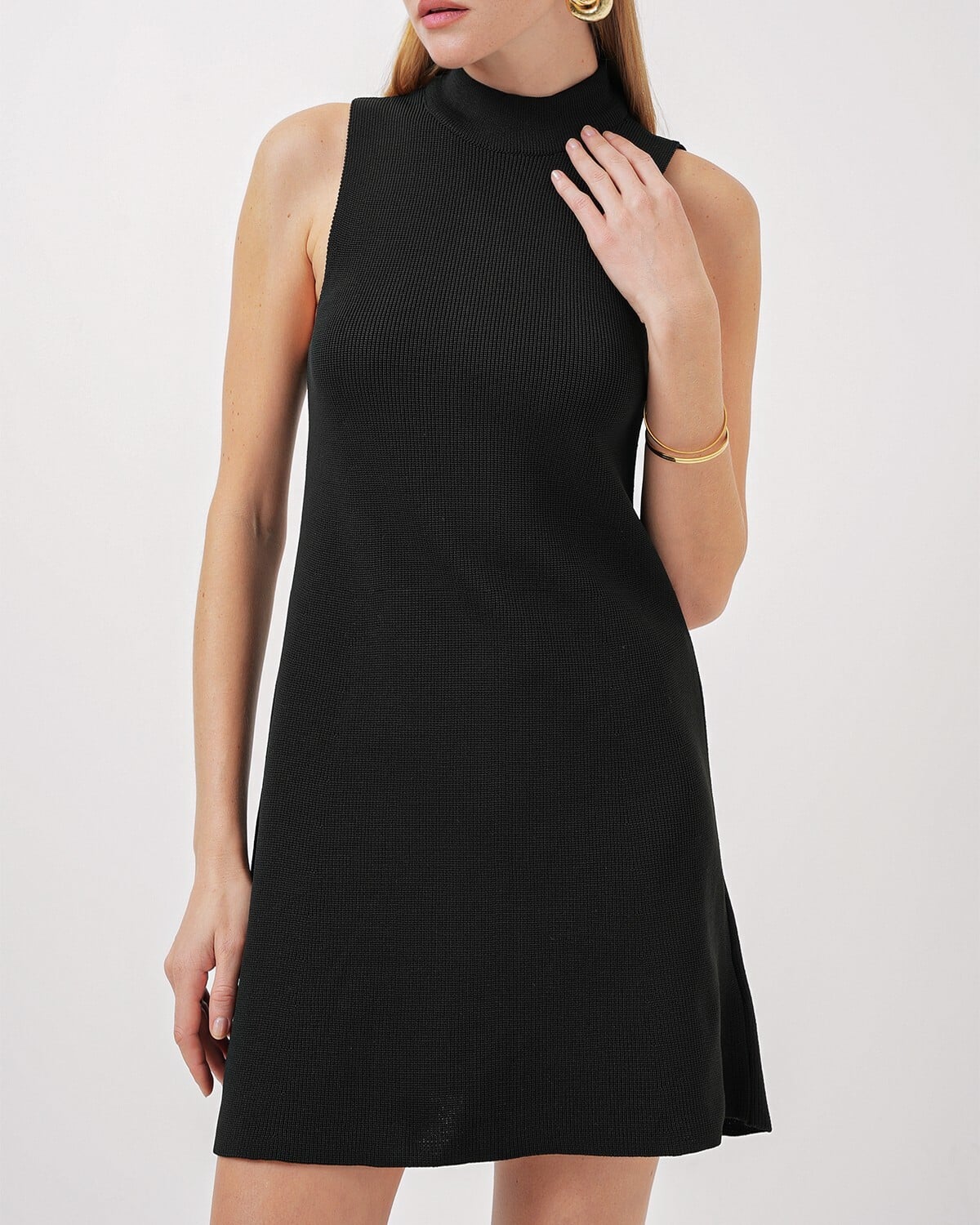 Sleeveless Mini Knit Dress in Black - Bigdart - by Peralane - photo 3