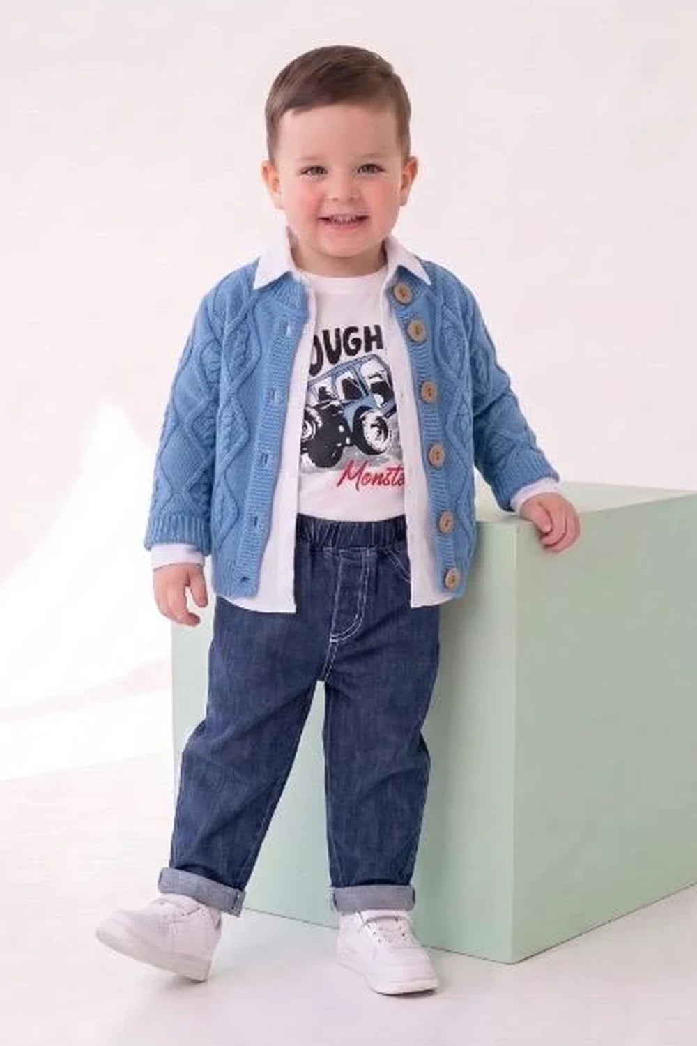 Toddler Boy's Knit Cardigan Set - Blue - Pack of 4 - Has Bereket - by Peralane